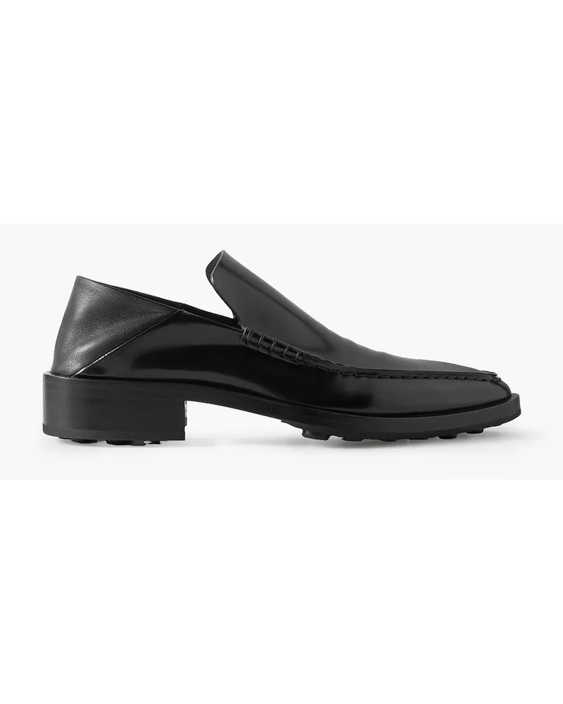 Jil Sander Glossed-leather collapsible-heel loafers - Black Black