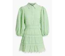 Alice Olivia - Blakesley broderie anglaise mini dress - Green