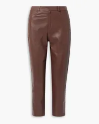 Victoria Beckham Leather straight-leg pants - Brown Brown