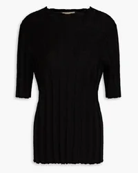 Loulou Studio Amlia ribbed silk-blend top - Black Black