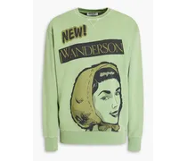 Printed French cotton-terry sweatshirt - Green