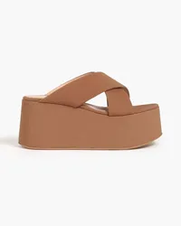 Gianvito Rossi Rocha Osaka twill platform sandals - Brown Brown