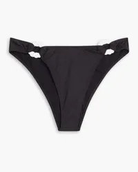 Leslie Amon Poupy embellished jersey bikini briefs - Black Black