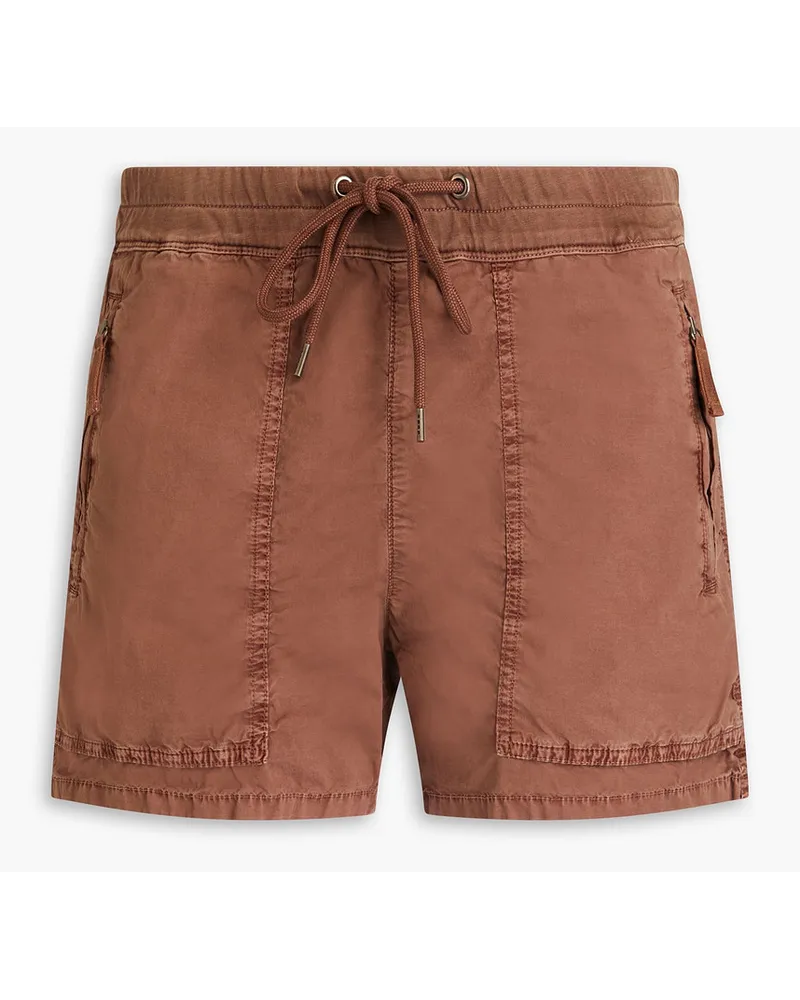 James Perse Stretch-cotton poplin shorts - Brown Brown
