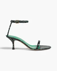 Victoria Beckham Snake-effect leather sandals - Animal print Animal