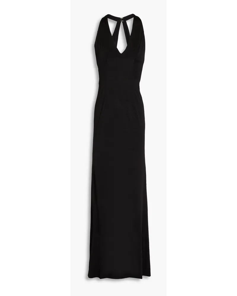 Louisa Ballou High Seas cutout stretch-jersey halterneck maxi dress - Black Black