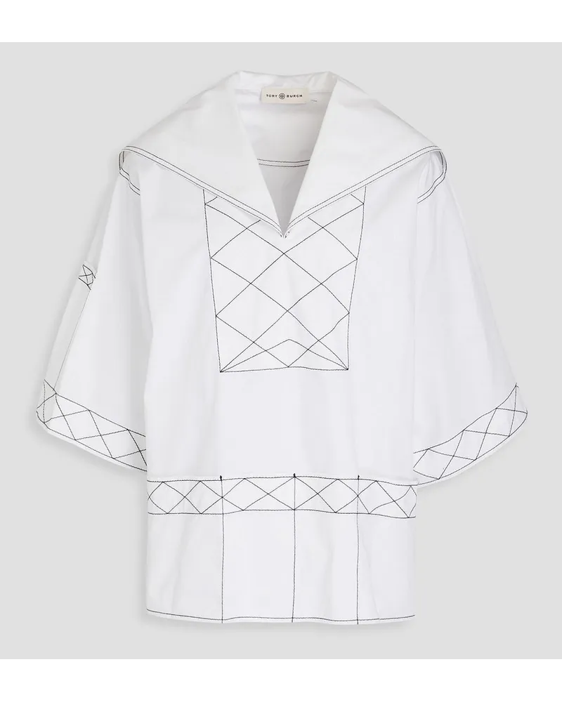 Tory Burch Cotton-poplin tunic - White White