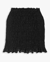 Charo Ruiz Paola gathered broderie anglaise cotton-blend mini skirt - Black Black