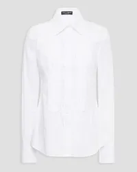 Dolce & Gabbana Ruffled stretch-cotton poplin shirt - White White