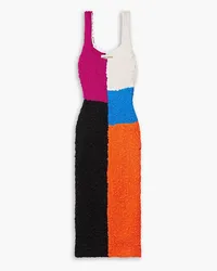 Mara Hoffman Misha color-block popcorn TENCEL™ Modal midi dress - Orange Orange