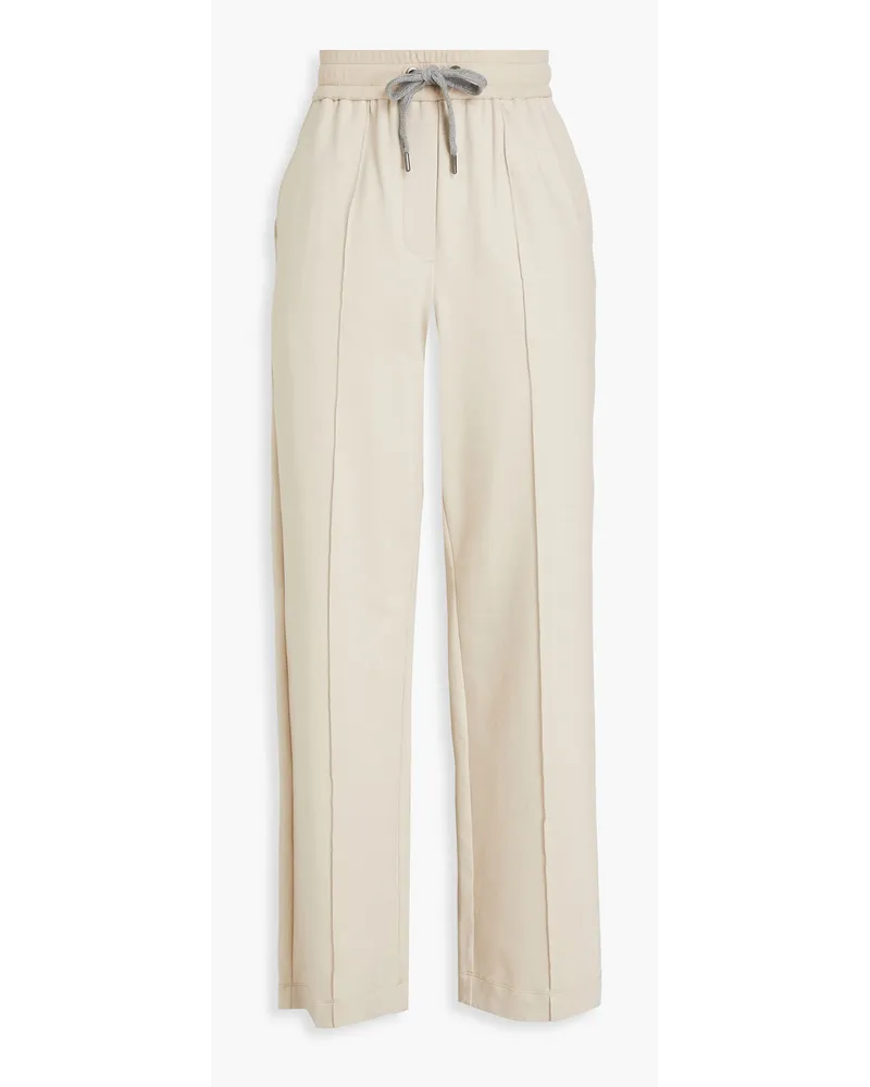 Brunello Cucinelli French cotton-blend terry wide-leg pants - Neutral Neutral