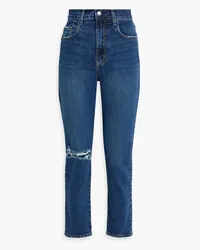 Nobody Denim Frankie cropped distressed high-rise skinny jeans - Blue Blue