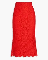 Dolce & Gabbana Cotton-blend corded lace midi skirt - Red Red