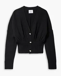 GALVAN Luna cropped wool-blend cardigan - Black Black