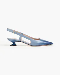 Giorgio Armani Dégradé leather slingback pumps - Blue Blue