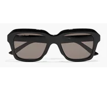 Square-frame acetate sunglasses - Black
