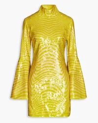 Stella McCartney Milly sequined stretch-jersey turtleneck mini dress - Yellow Yellow