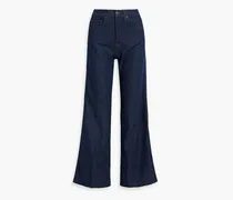 Taylor frayed high-rise wide-leg jeans - Blue