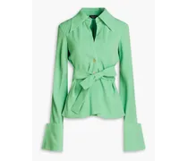 Tie-back crepe shirt - Green