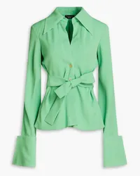 A.W.A.K.E. Tie-back crepe shirt - Green Green