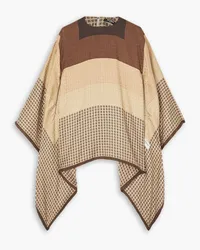 Balmain Printed silk-jacquard poncho - Neutral Neutral