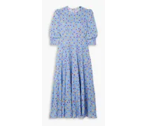 Kristen tiered printed voile maxi dress - Blue