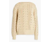 Sequin-embellished cashmere and silk-blend sweater - Neutral