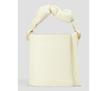 Knotted leather bucket bag - White