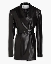 Nanushka Rannia belted satin blazer - Black Black