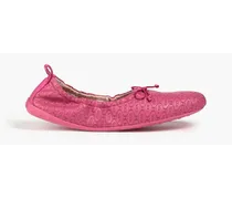 Embossed leather ballet flats - Pink