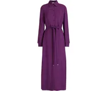 Belted crepe midi dress - Purple