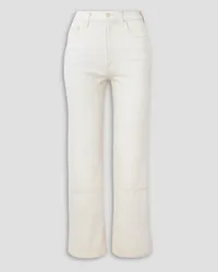 Mother The Bees Knees Rambler Zip cropped high-rise wide-leg jeans - White White