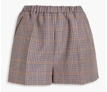 Houndstooth wool shorts - Purple