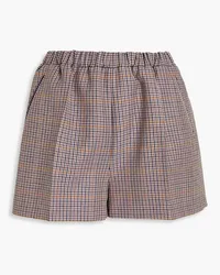 Magda Butrym Houndstooth wool shorts - Purple Purple