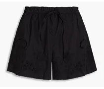 Marley broderie anglaise cotton shorts - Black