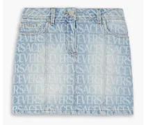 Versace Printed denim mini skirt - Blue Blue