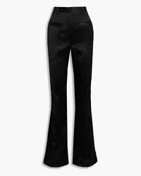 Alexander Wang Crinkled-satin flared pants - Black Black