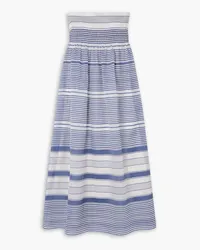 Lafayette148 Strapless striped silk-blend maxi dress - Blue Blue