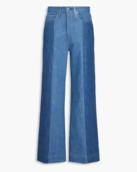 Frame Denim Atelier Pixie paneled high-rise wide-leg jeans - Blue Blue