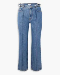 J.W.Anderson Cropped chain-embellished high-rise straight-leg jeans - Blue Blue