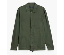 Diego linen and cotton-blend jacket - Green