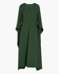 Valentino Garavani Cape-effect silk-crepe midi dress - Green Green