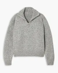 Alexander Wang Mélange wool-blend half-zip sweater - Gray Gray