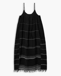 lemlem Leliti fringed cotton midi dress - Black Black