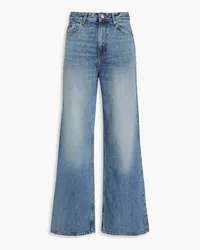 Ganni Faded high-rise wide-leg jeans - Blue Blue