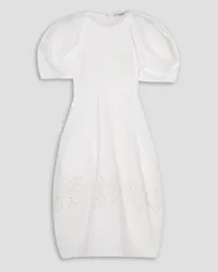 Stella McCartney Broderie anglaise poplin midi dress - White White