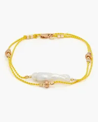 Zimmermann Rose gold-tone faux pearl cord wrap bracelet - Yellow Yellow