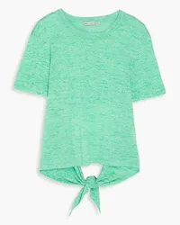 Autumn Cashmere Cutout tie-detailed cotton-jersey T-shirt - Green Green