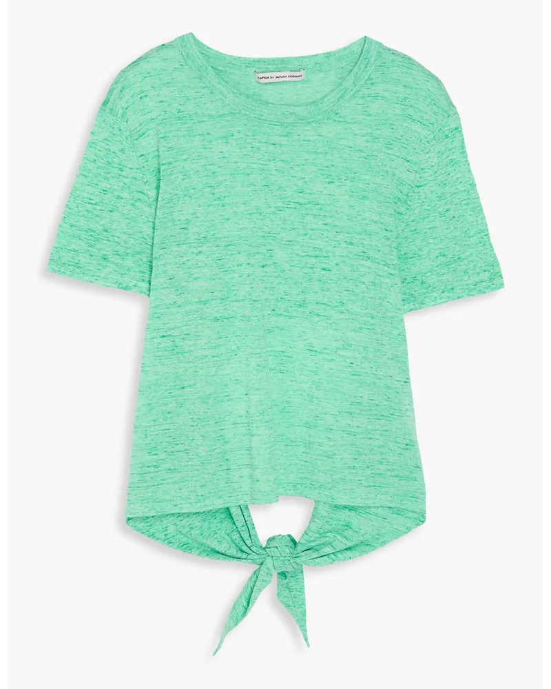 Autumn Cashmere Cutout tie-detailed cotton-jersey T-shirt - Green Green