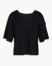 Joseph Ribbed linen-blend top - Black Black